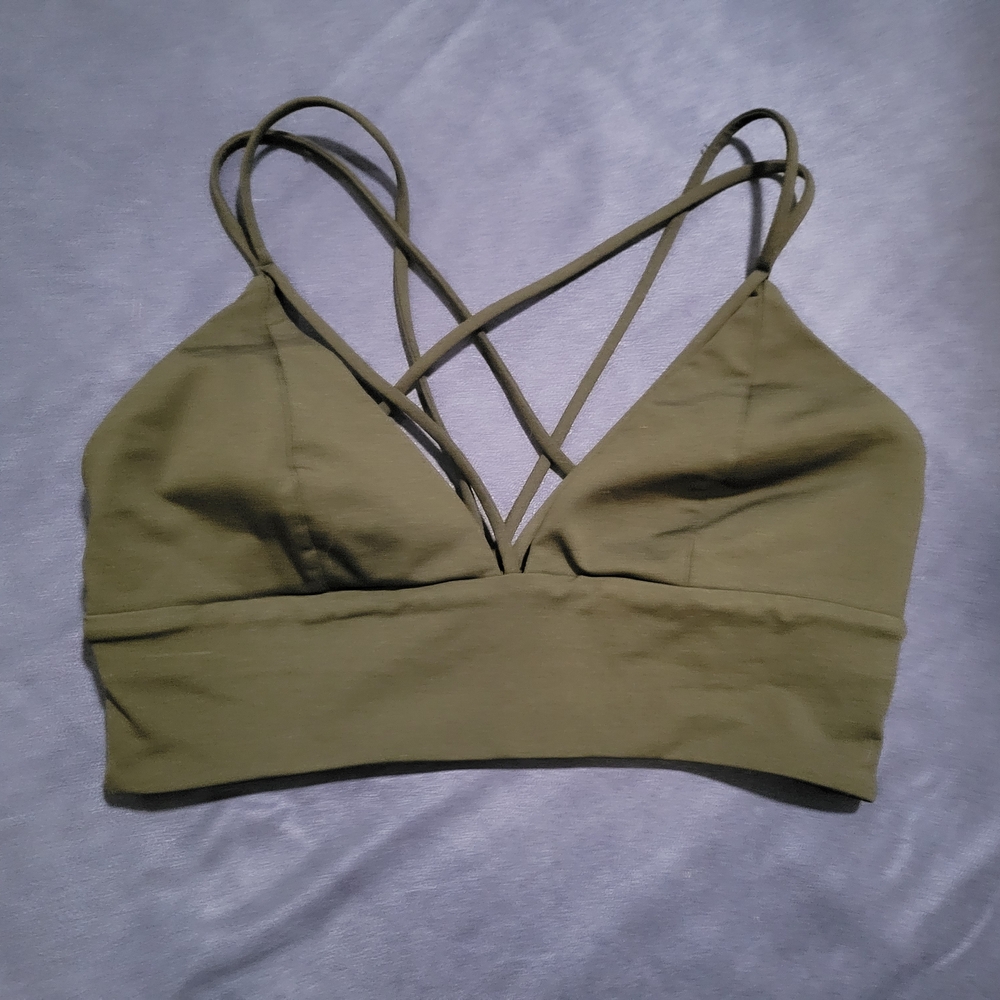 Olive Green Strappy Bralette - Women's Intimates